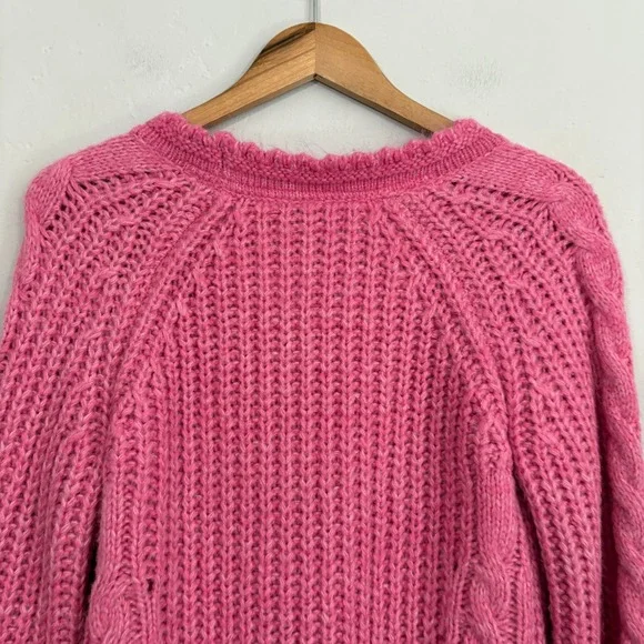 Sundance Knit Cardigan Women Size Small Pink Chunky Long Sleeve - Picture 10 of 11